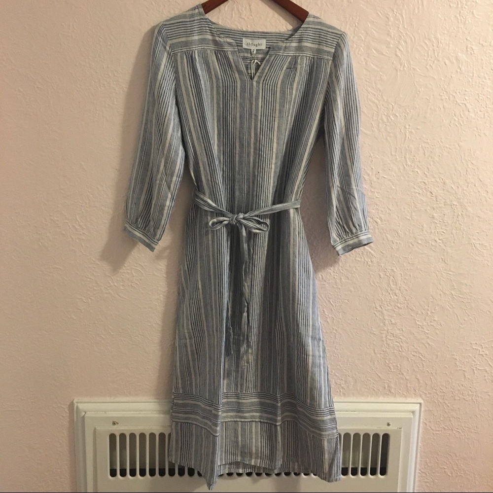 Luis Striped Hemp Midi Dress - Picture 3 of 6
